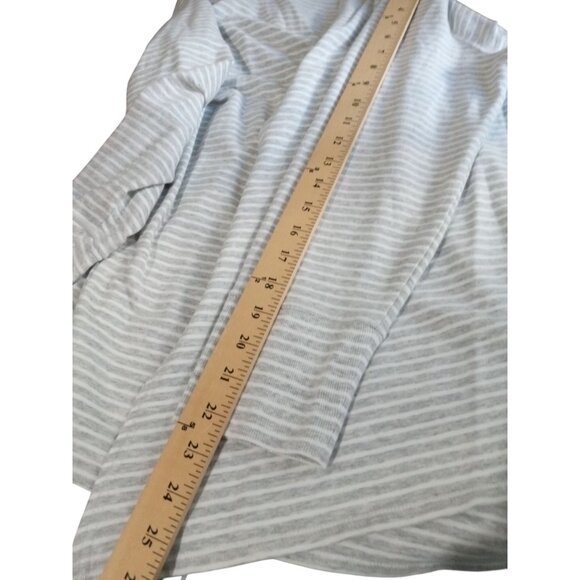 Chicos Womens  Size 3 Modal Cotton Blend Striped Gray Long Sleeve jacket Top - Picture 7 of 8